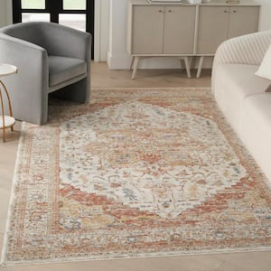 Petra Iv/Rust 5 ft. x 8 ft. Persian Vintage Floral Traditional Area Rug