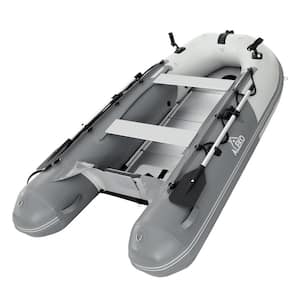 Inflatable Fishing Boat - Aluminum Floor - Light and Dark Gray - 10 ft. to 5 in.