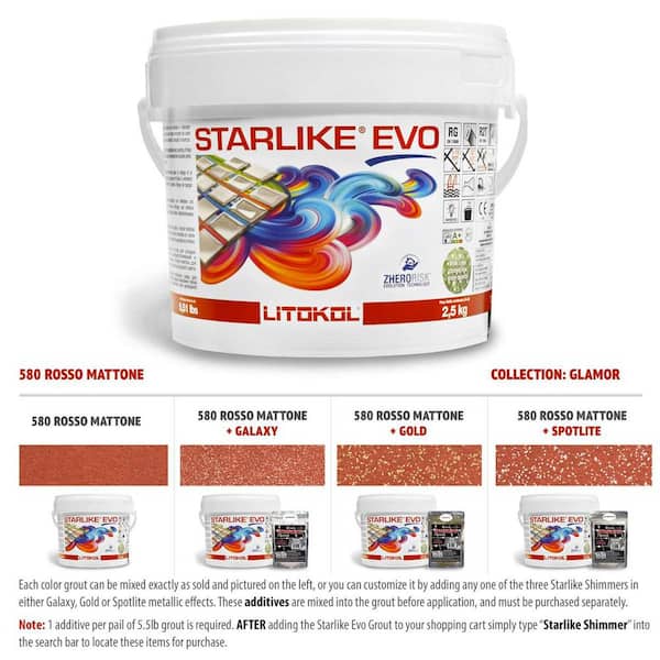 Glamour Collection 580 Rosso Mattone Starlike EVO Epoxy Grout