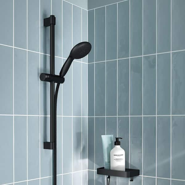 Tempesta Round 110 24 in. Shower Rail Set 2-Spray 1.5 GPM in Matte Black