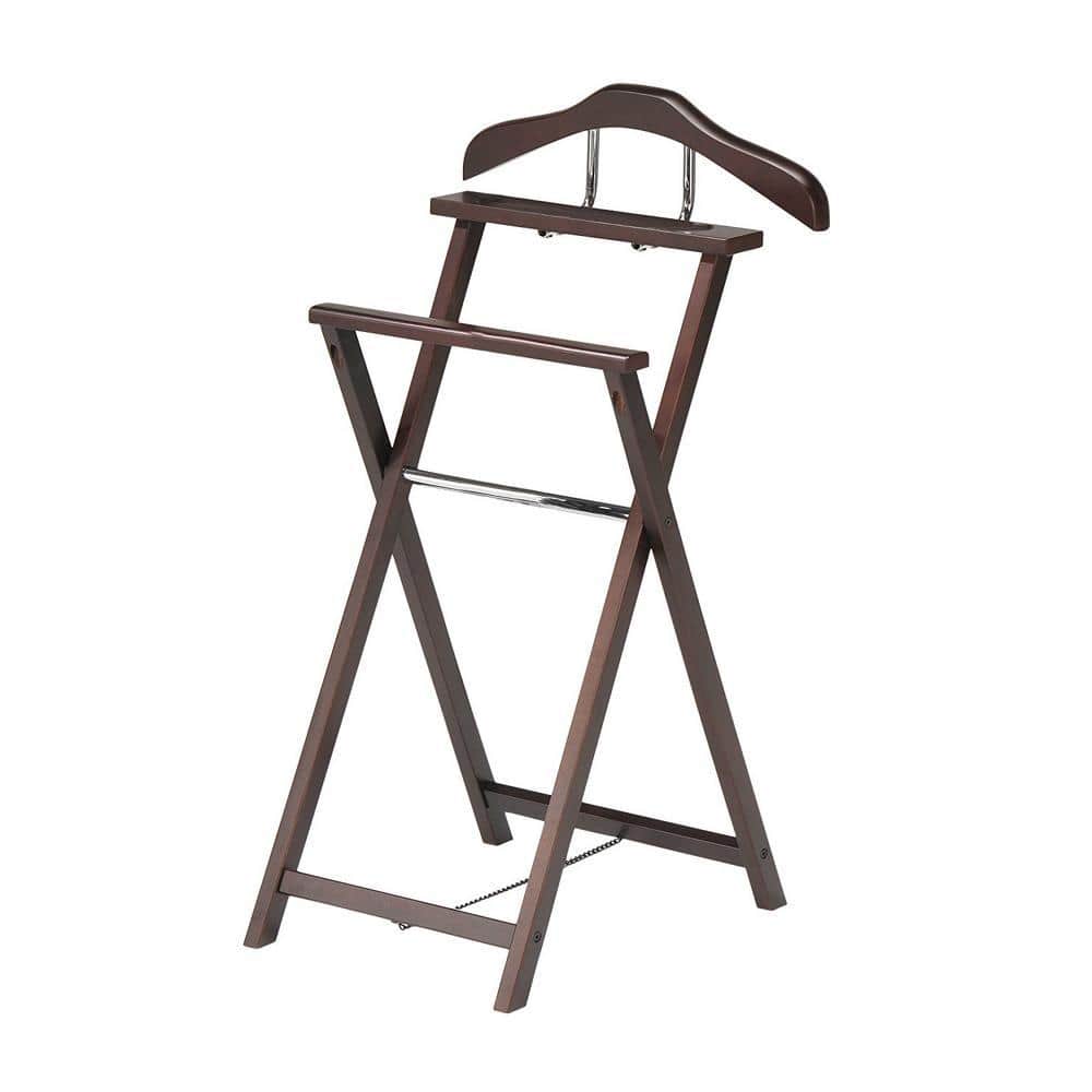 Walnut Clothes Rack Kings Brand Furniture Walnut Metal Clothes Rack 18 in. W x 38 in. H ...