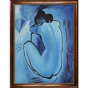 Blue Nude by Pablo Picasso Verona Cafe Framed Abstract Oil Painting Art Print 40 in. x 52 in.
