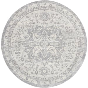 Zillah Gray 5 ft. Round Indoor Area Rug