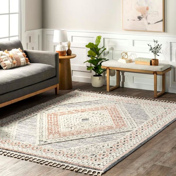 Lessie Vintage Diamond Multicolor 10 ft. x 14 ft. Indoor Area Rug