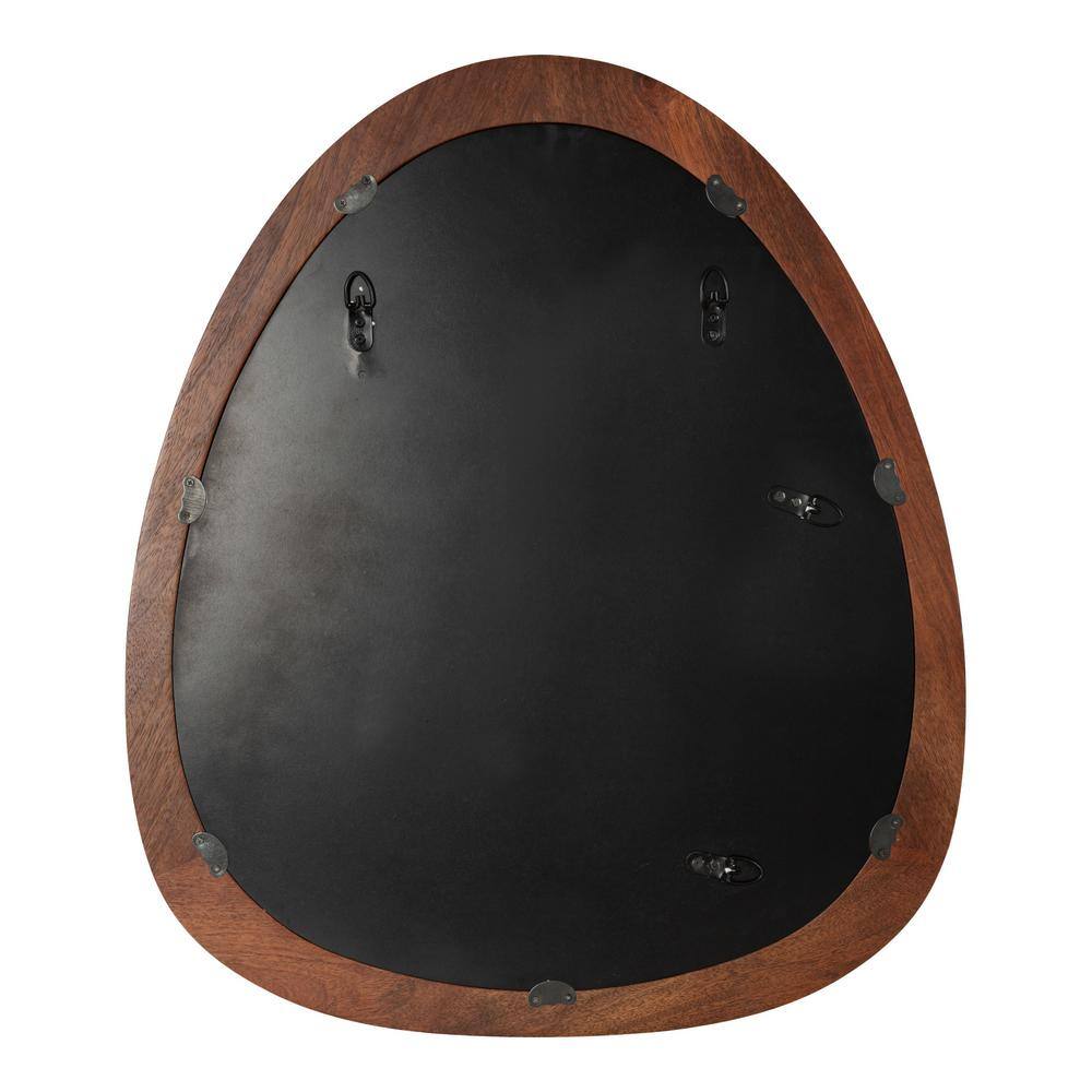 McKinder Asymmetrical Walnut Brown Mango Wood Wall Mirror