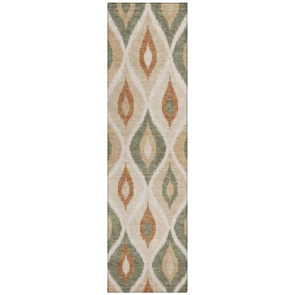 Chantille Machine Washable Indoor/Outdoor Abstract ACN3121 Fern 2 ft. x 7 ft. Runner Rug