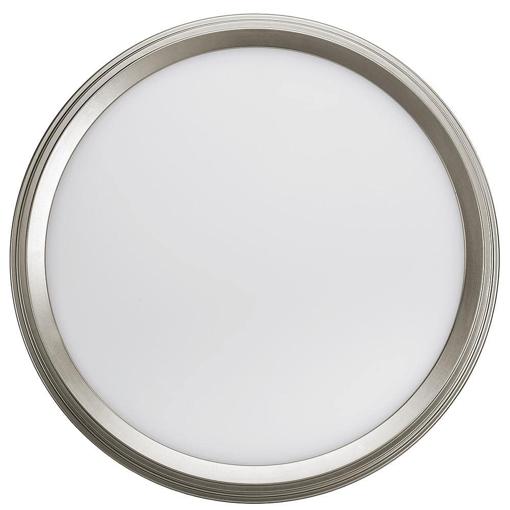 11" Brushed Nickel LED Ceiling Light Fixture with Nightlight
