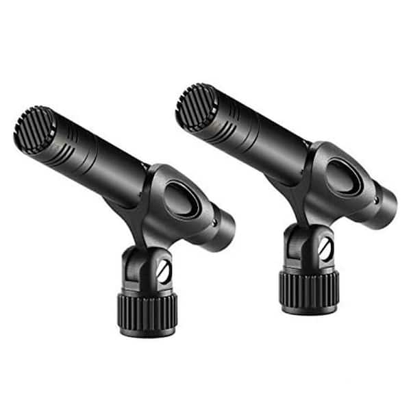 Pencil Stick Condenser Mic Interchangeable Capsules in Black Foam Windscreens Mic Clip Carrying Case 2-Pack