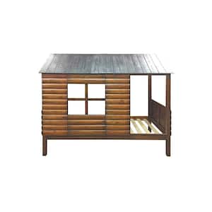 Log Cabin Rustic Walnut Twin Low Loft Bed