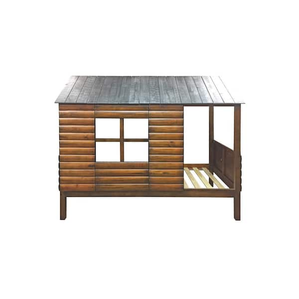 Donco Kids Log Cabin Rustic Walnut Twin Low Loft Bed 2103 Trwrs The Home Depot