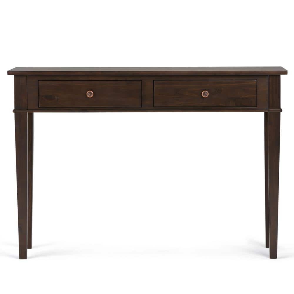 Carlton Dark Tobacco Solid Pine Console Table with Storage