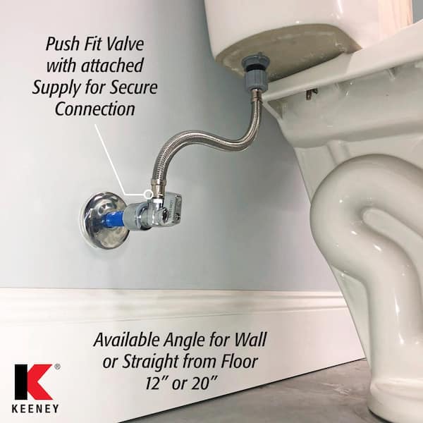 KEENEY Quarter Turn Angle Valve 5/8 in. OD x 12 in KEENEY Quarter Turn Angle Valve 5/8 in. OD x 12 in
