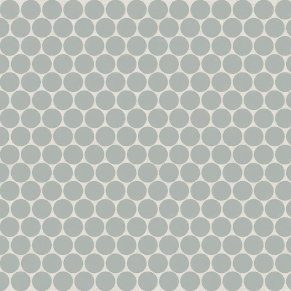 Sample-Marin 1 in x 1 in Matte Penny Round Mosaic Wall Ceramic Tile Sample in Aloe Green price history on PriceWatchPro