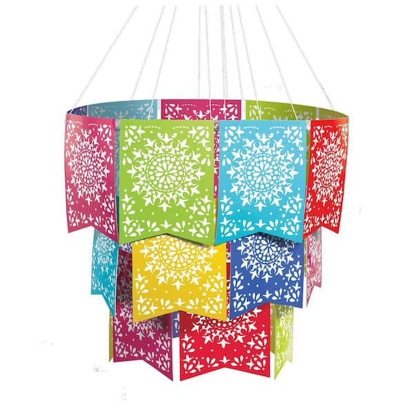 Amscan 20 in. Cinco de Mayo Del Sol Flag Chandelier Decoration (2-Pack)