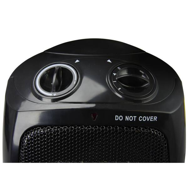 Vie Air 1500W Portable 2 Settings Black Ceramic Heater with