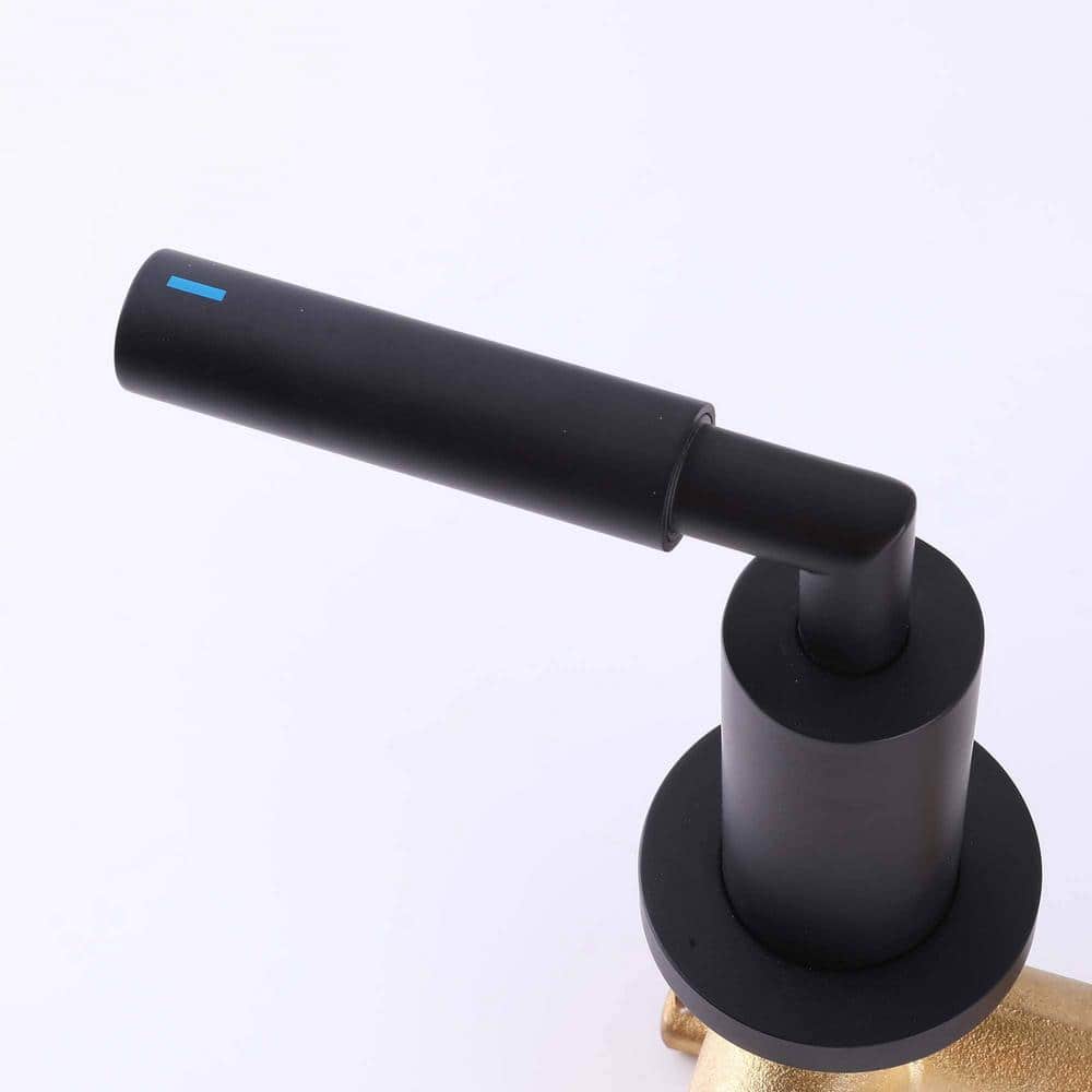 Matte Black Wall-Mounted Solid Brass Bathroom Faucet