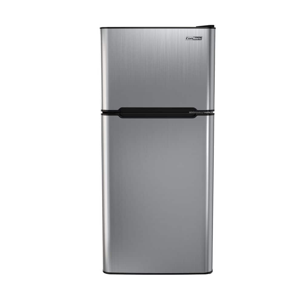 19 in. 4.5 cu .ft. 110V Compact 2-Door Refrigerator in Stainless with Reversible Door
