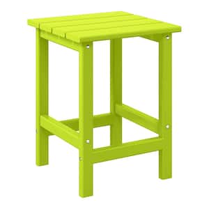 Mason 18 in. Lime Poly Plastic Fade Resistant Outdoor Patio Square Adirondack Side Table