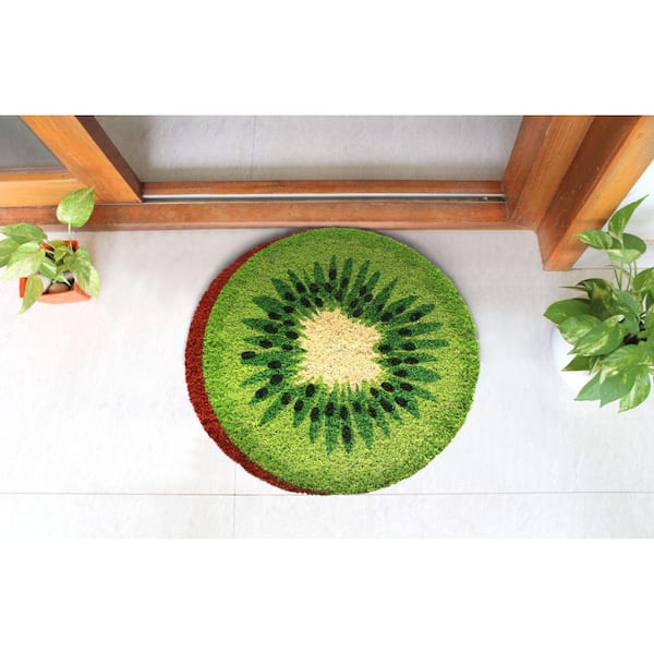 Shades of Green Pattern Printed Coir Mat floor mats and door mats