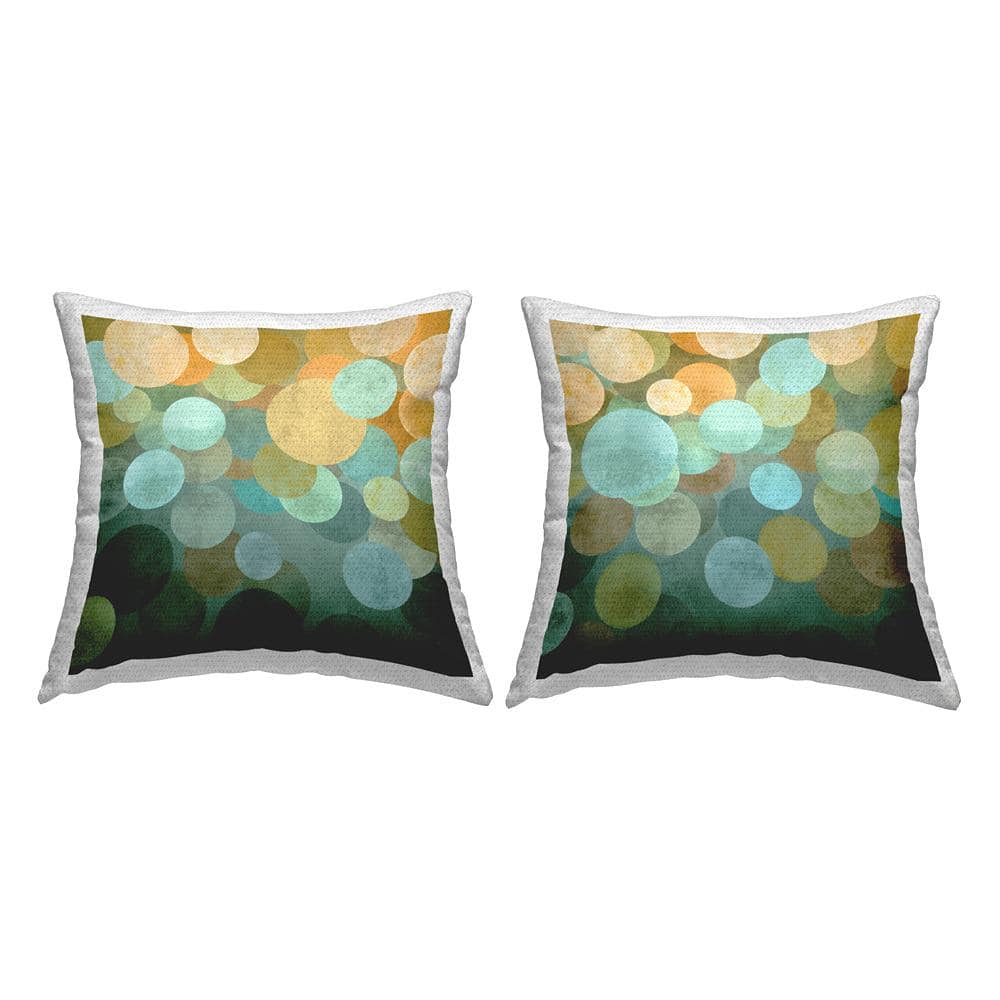 Abstract Teal Polka Dots Green Square Outdoor Throw Pillow 2-Pack price history on PriceWatchPro