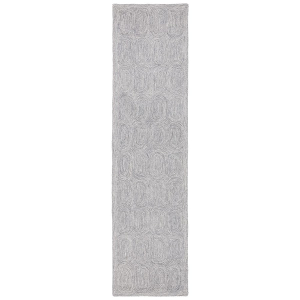 SAFAVIEH Metro Grey 2 ft. x 9 ft. Geometric Solid Color Runner Rug
