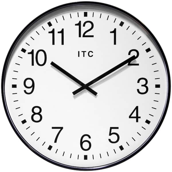 Infinity Instruments Profuse 19 in. Round Business Wall Clock - Black Plastic Case with Shatter-Resistant Lens