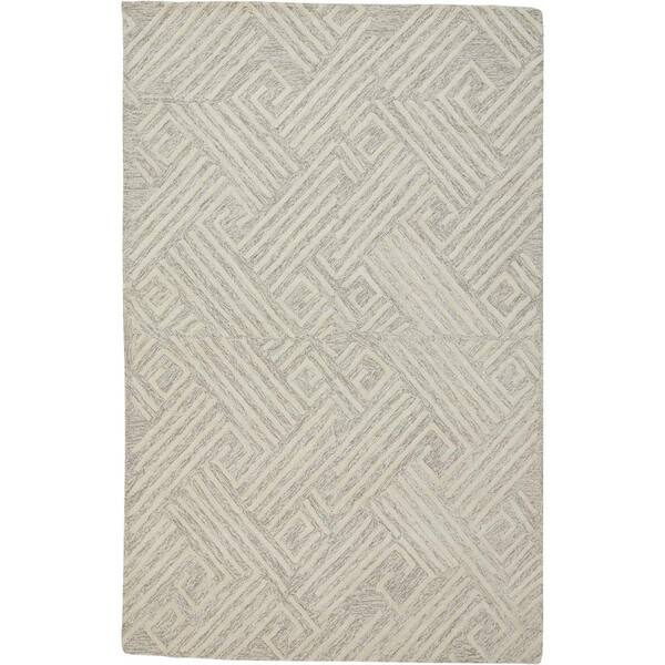 HomeRoots Tan and Ivory Geometric 10 ft. x 13 ft. Area Rug