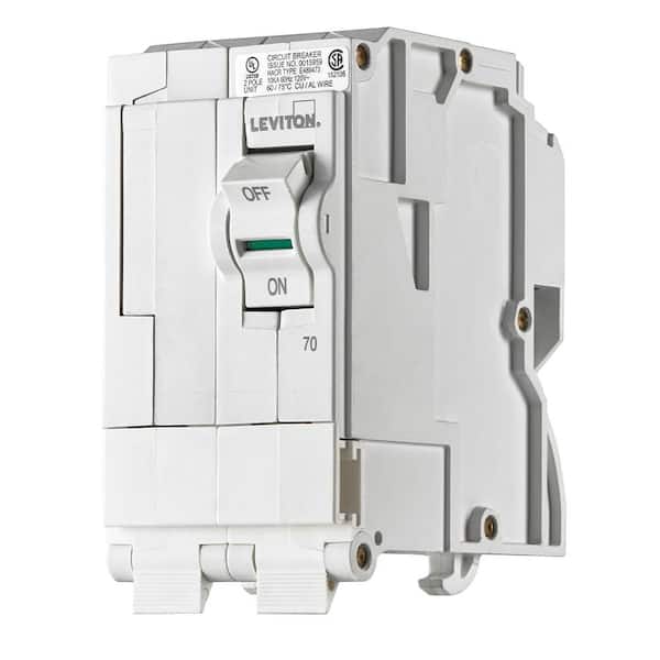 Leviton Branch Circuit Breaker, Standard 2-Pole 70 Amp, 120-Volt/240-Volt, Hydraulic Magnetic LB270