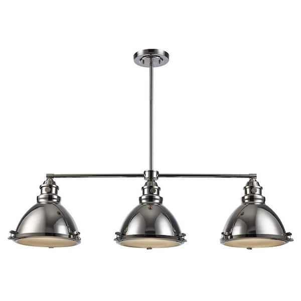 Bel Air Lighting Performance 3-Light Polished Nickel Kitchen Island ...