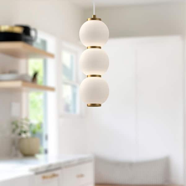 ALORA MOOD Bijou 7 in. 1 Light 20-Watt Aged Gold/Opal Matte Glass