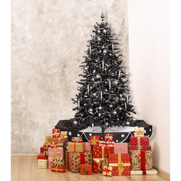 Christmas Tree with Black and Brass Ornaments - The Lilypad Cottage