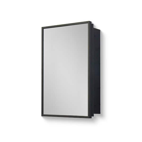 Black 16 in W x 24 in. H Farmhose Rectangle Iron Framed Mirror Wall Mirror Vanity Mirror