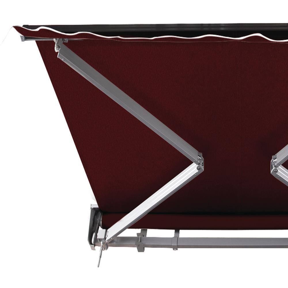 Burgundy Motorized Retractable Patio Awning with Aluminum Frame