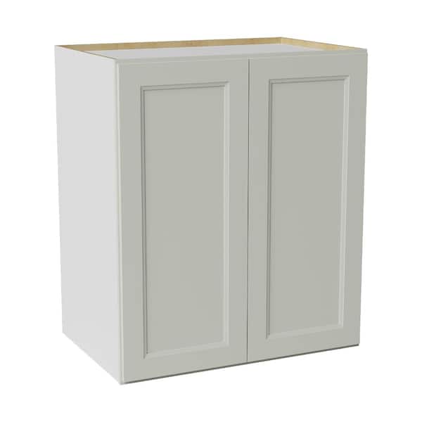 36 in. W x 24 in. D x 42 in. H Ready to Assemble Double Shaker Pantry Kitchen Cabinet in Laguna Grey