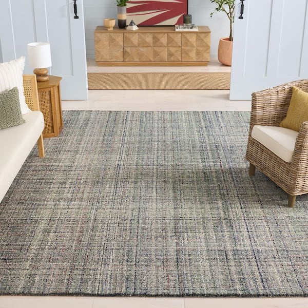 Abstract 8 ft. x 10 ft. Gray/Black Classic Marle Area Rug