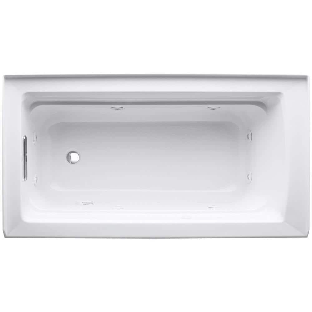 Archer 60" White Acrylic Alcove Whirlpool Bathtub with Jets