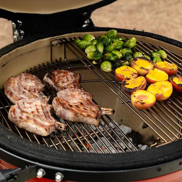 24 in. Big Joe I Charcoal Grill in Blaze Red + Cover Bundle