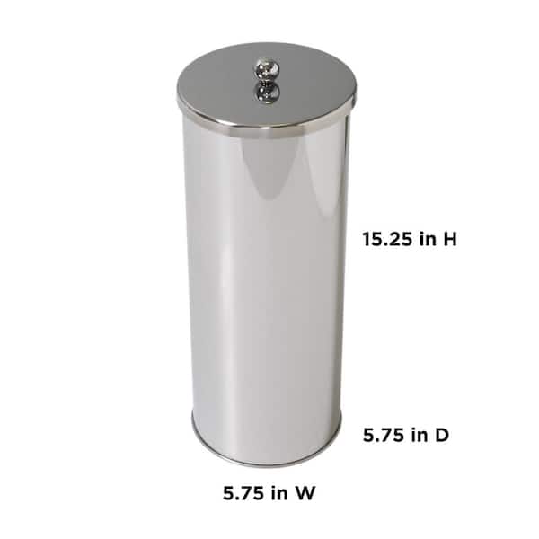 mDesign Tall Steel Toilet Paper 4-Roll Bathroom Storage Holder Bin