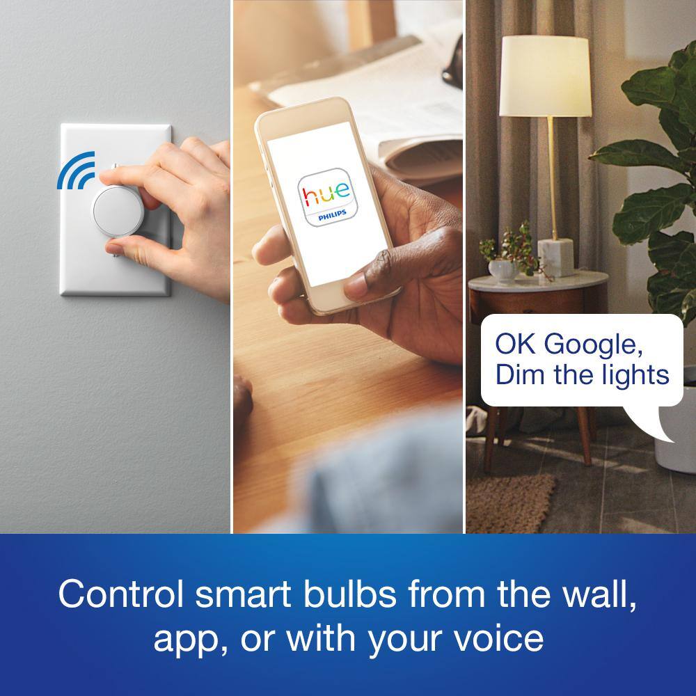 White Wireless Smart Bulb Dimmer Switch