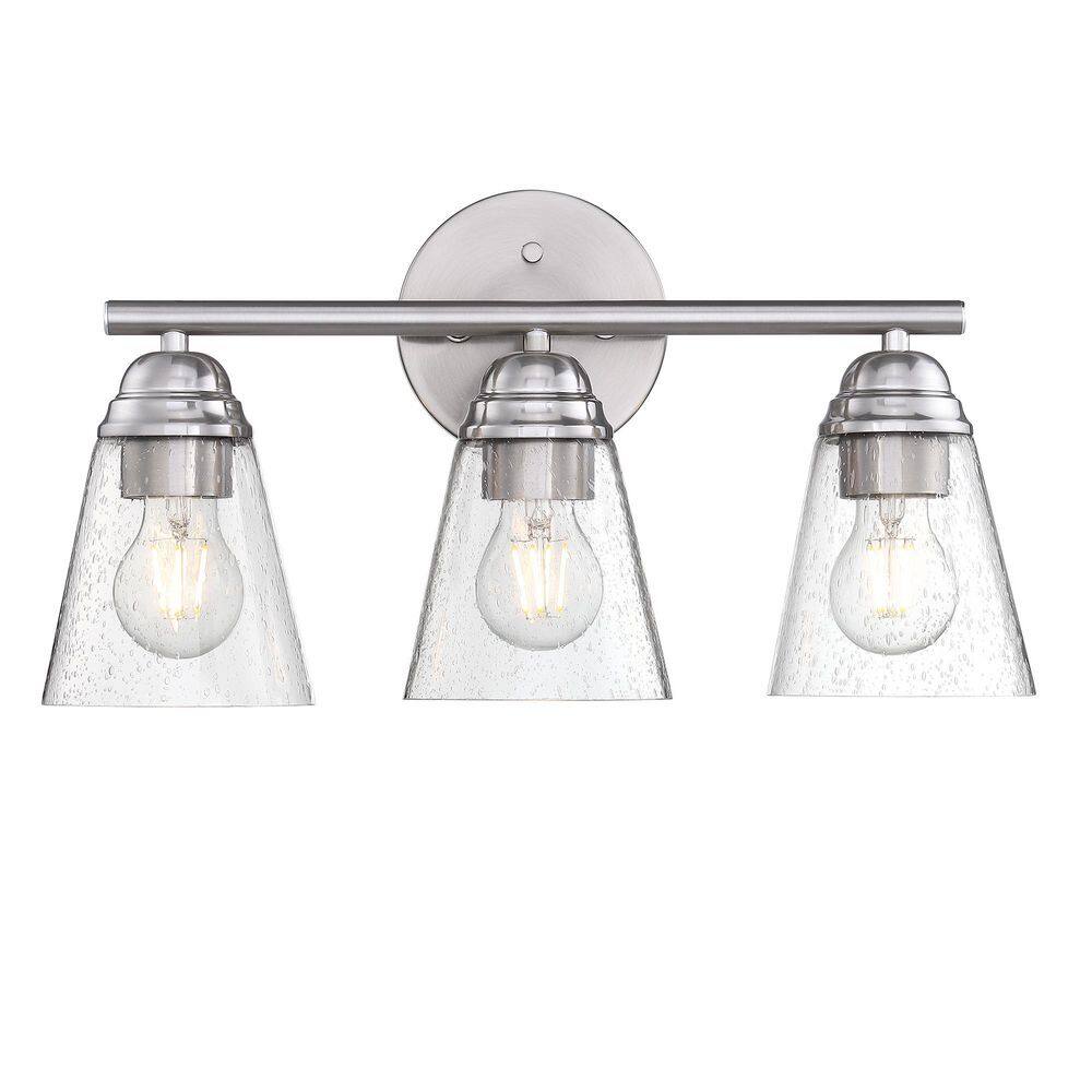 Avex 3-Light Brushed Nickel Wall Sconce with Clear Glass Shade price history on PriceWatchPro