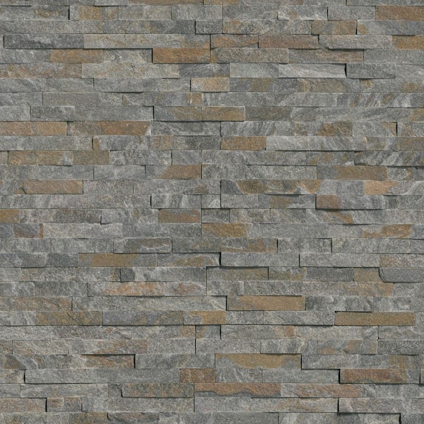 stone MSI Amber Falls Ledger Panel 6 in. x 24 in. Natural Quartzite Wall