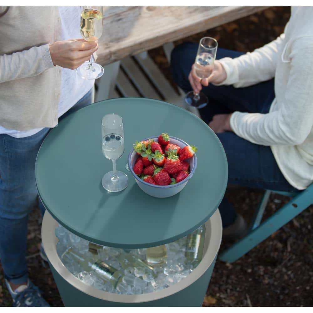 Teal 7.5 Gallon Cool Bar and Side Table