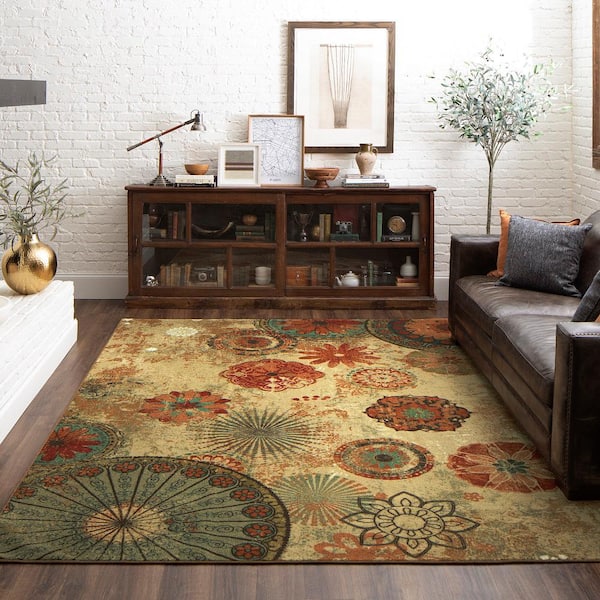 Alexa Medallion Brown 7 ft. 6 in. x 10 ft. Indoor/Outdoor Area Rug