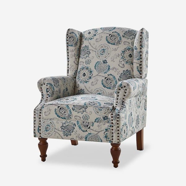 JAYDEN CREATION Gille Traditional Upholstered Wingback Accent Chair ...