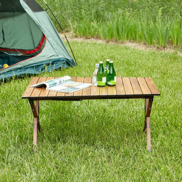 Roll shops up picnic table