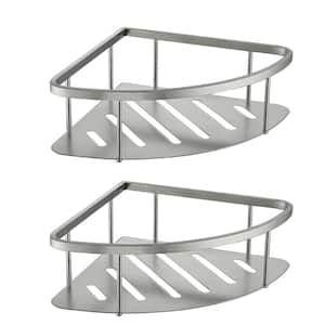 Wall Mounted Corner Shower Caddy Corner Storage Shelf in Stainless Steel Brushed Nickel-2 Pack