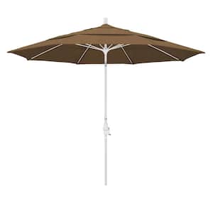 11 ft. Fiberglass Collar Tilt Double Vented Patio Umbrella in Sesame Olefin