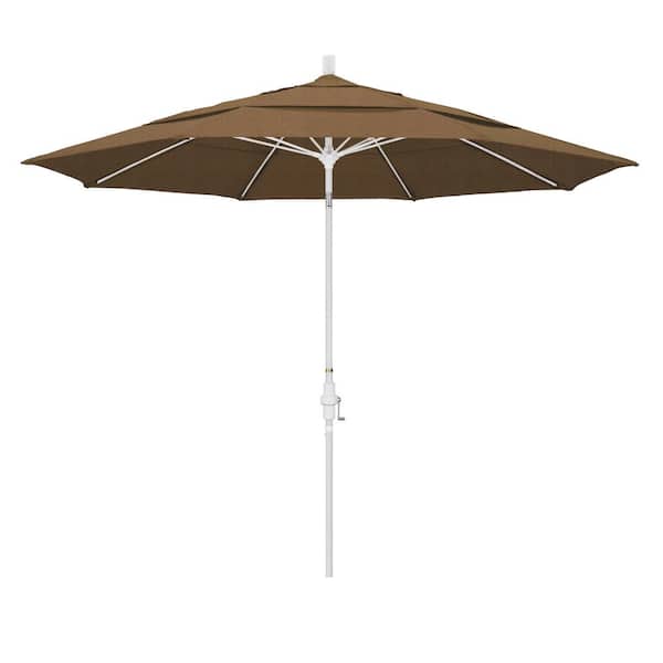 California Umbrella 11 ft. Fiberglass Collar Tilt Double Vented Patio Umbrella in Sesame Olefin