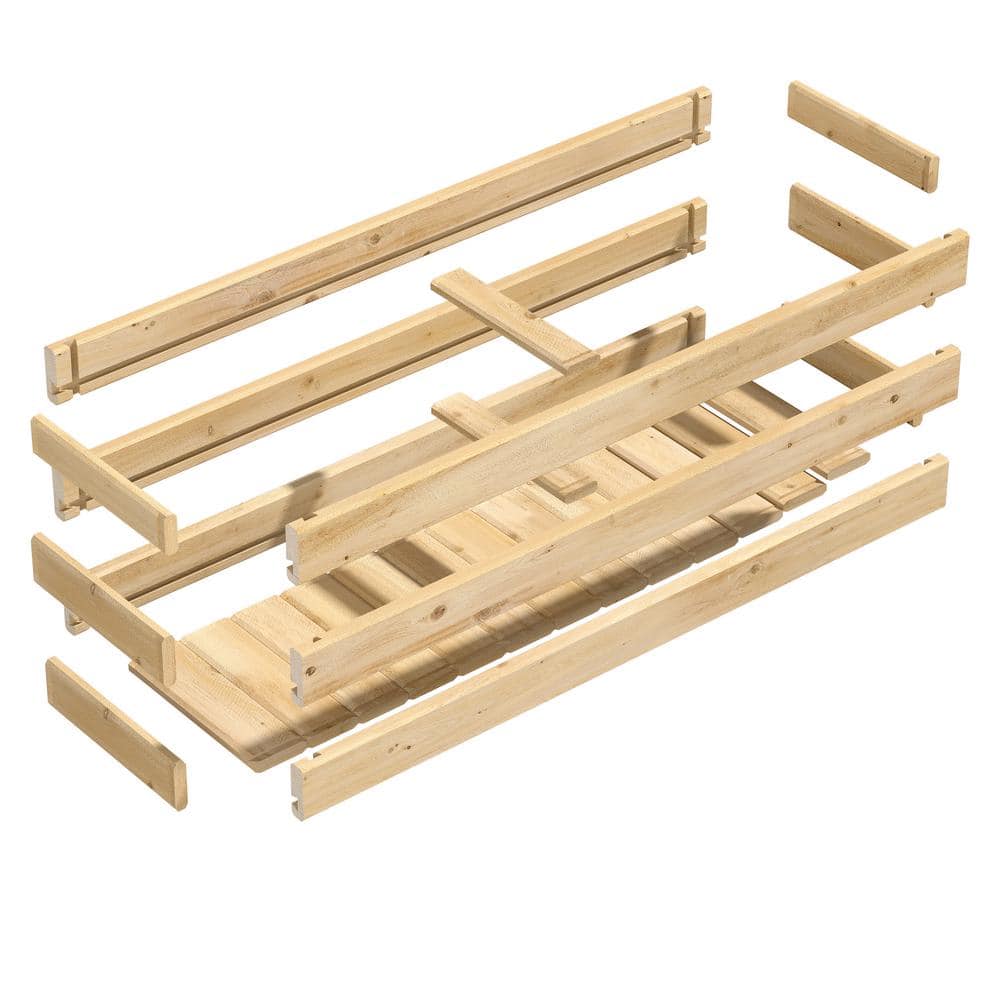 Extra Large Off-White Cedar Wood Outdoor Planter Box