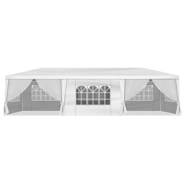 Unbranded 10 ft. x 30 ft. White Outdoor Tent with 8-Removable Sidewalls for Party, Wedding, Marketplace